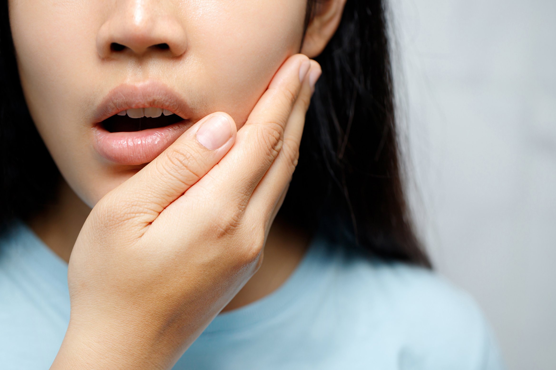 Woman with Toothache Closeup